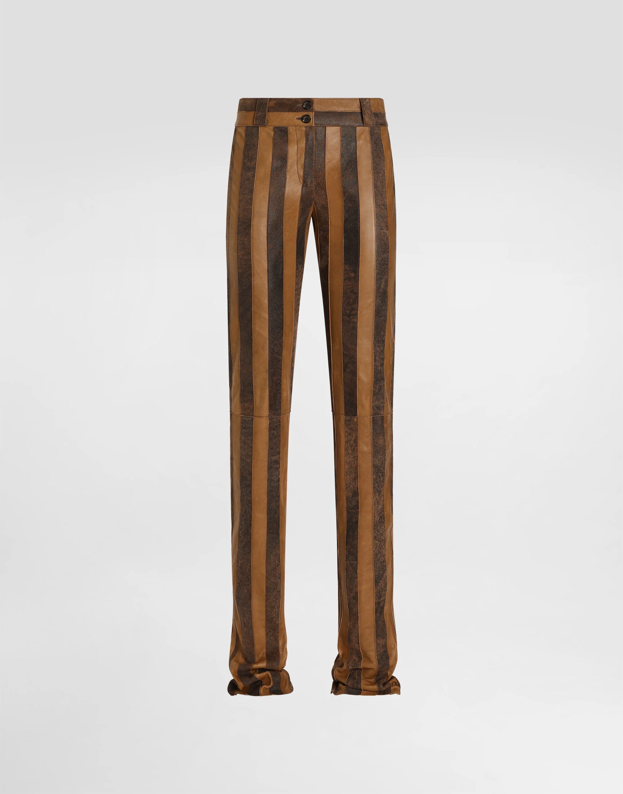 Nappa leather trousers with striped print - 1