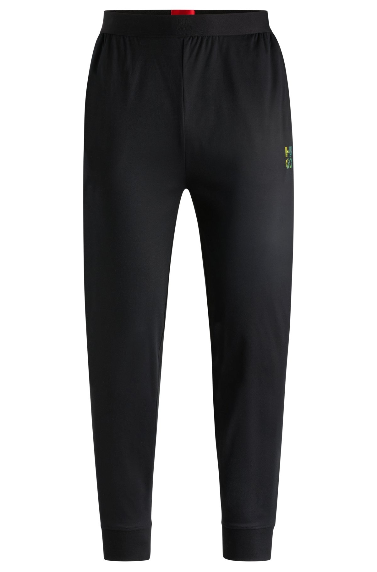 INTERLOCK-COTTON PAJAMA BOTTOMS WITH IRIDESCENT LOGO - 1