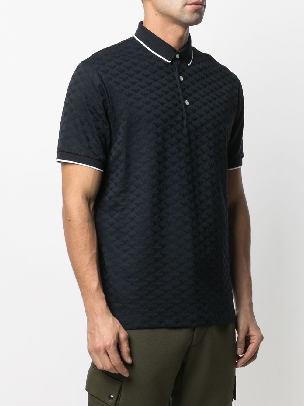 textured knit polo shirt - 3