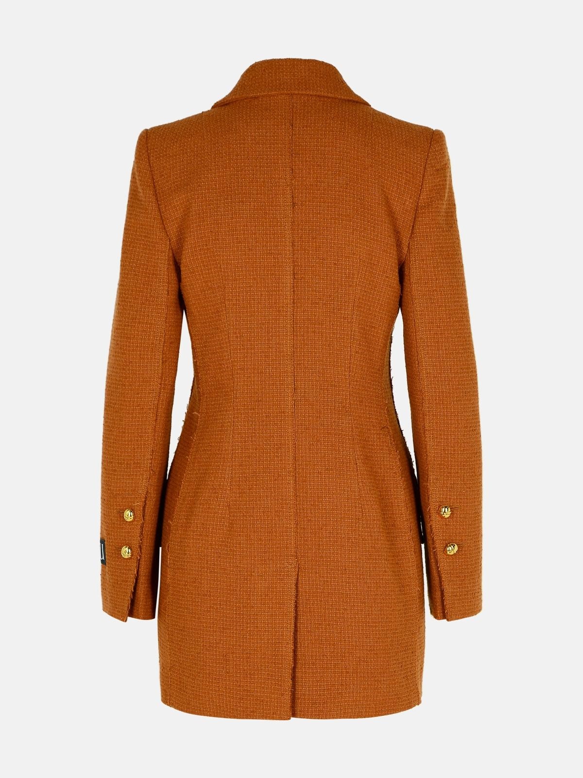 BROWN WOOL BLEND BLAZER - 3