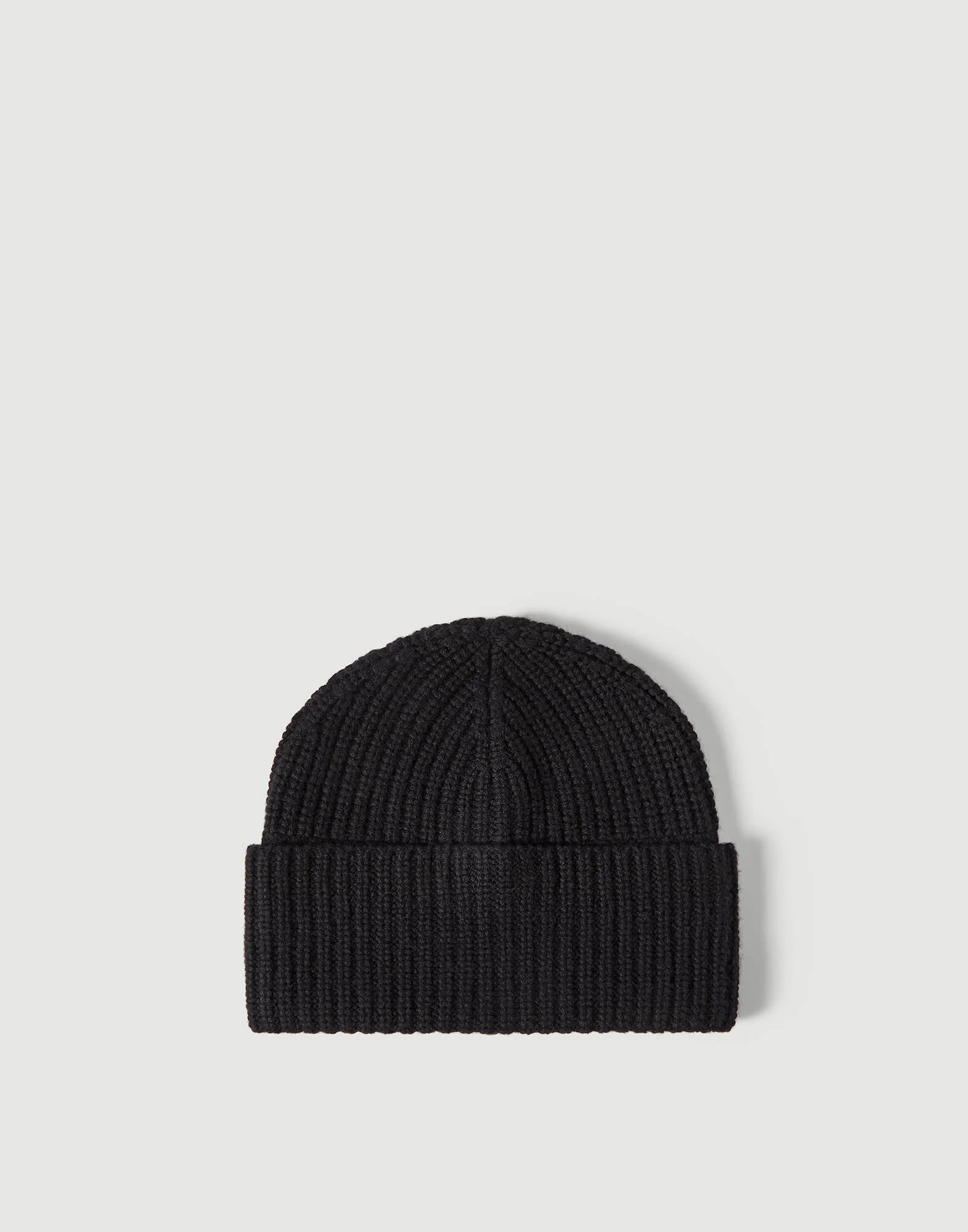 Cashmere English rib knit beanie - 1