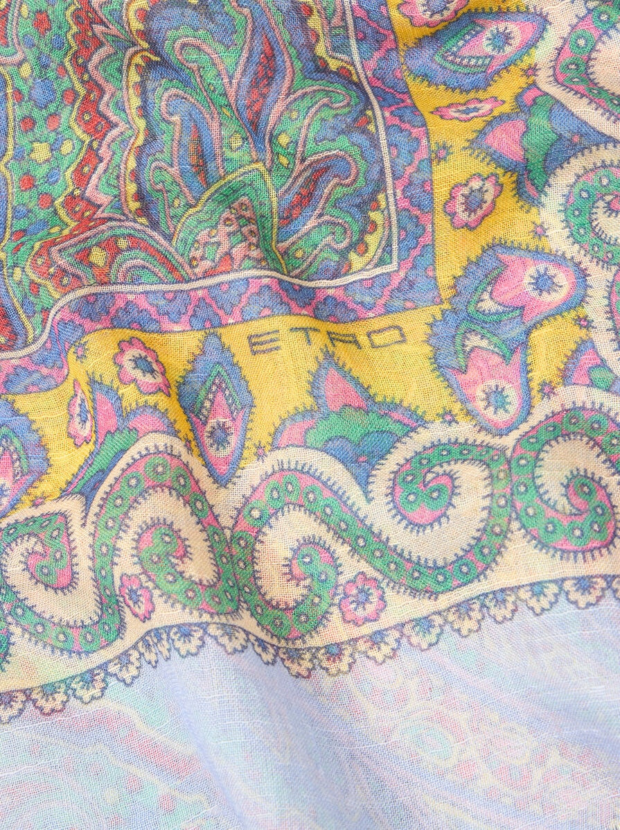 SLUB SCARF WITH PAISLEY MOTIF - 3