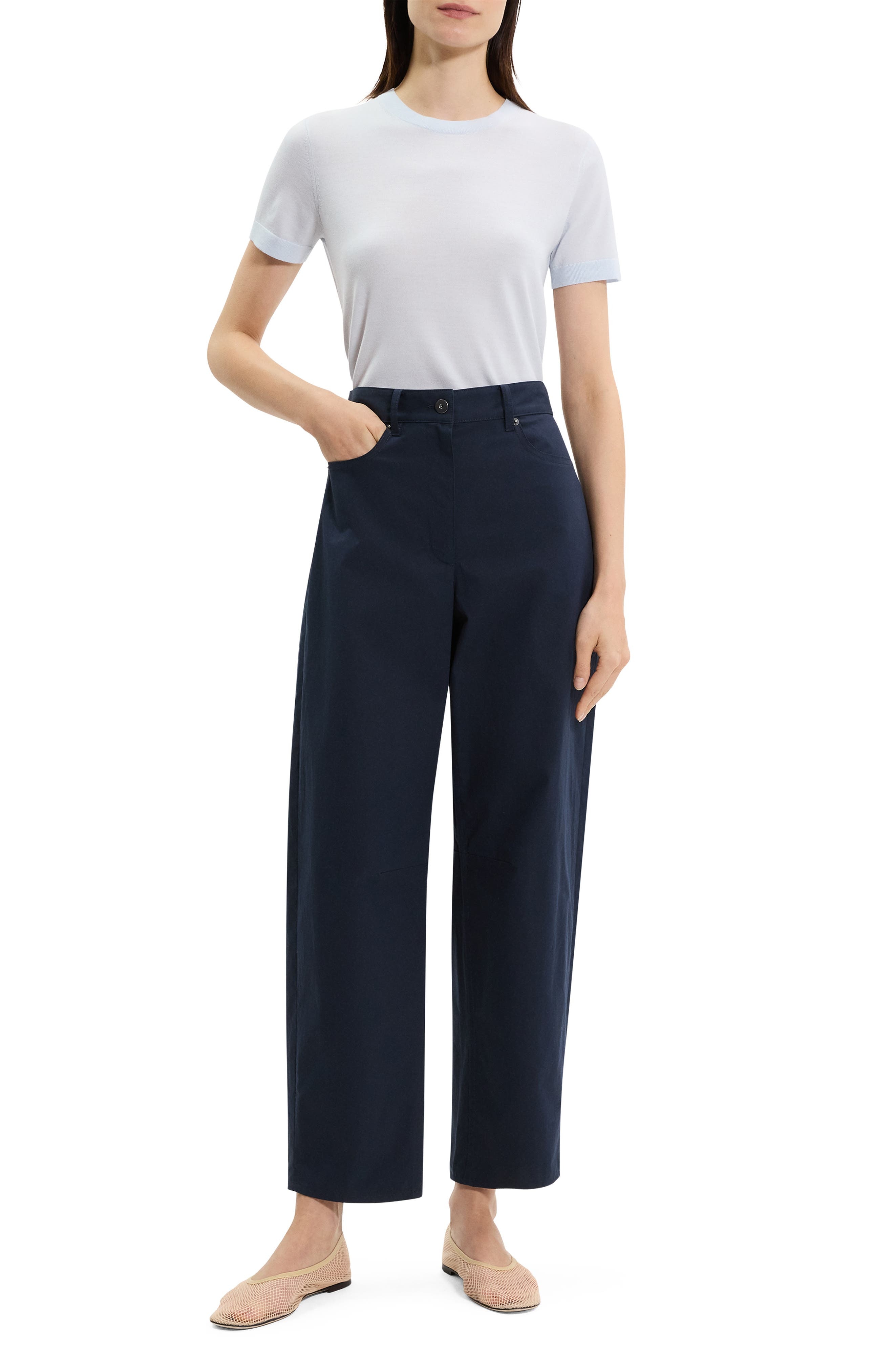 Theory Curve Leg Cotton Chino Pants in Nocturne Navy at Nordstrom - 6