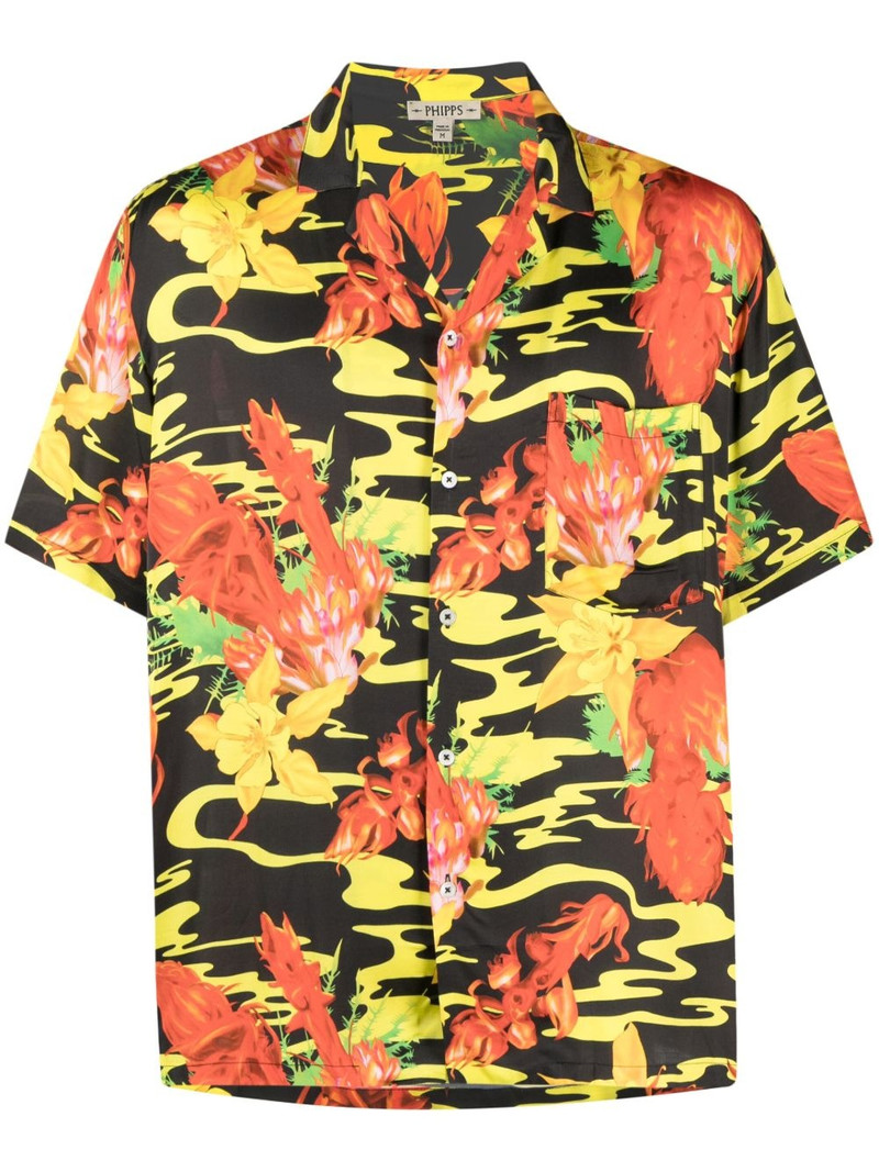 floral-print bowling shirt 1