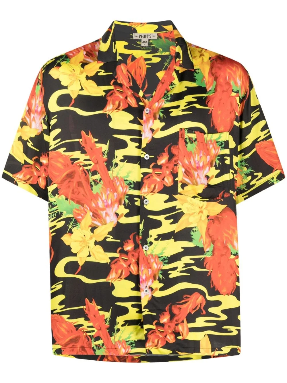 floral-print bowling shirt - 1