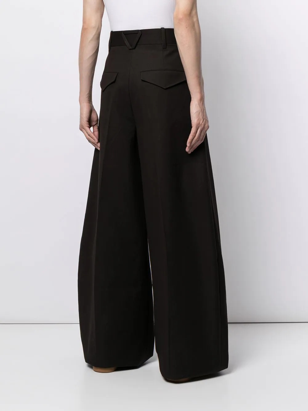 triangle detail wide-leg trousers - 4