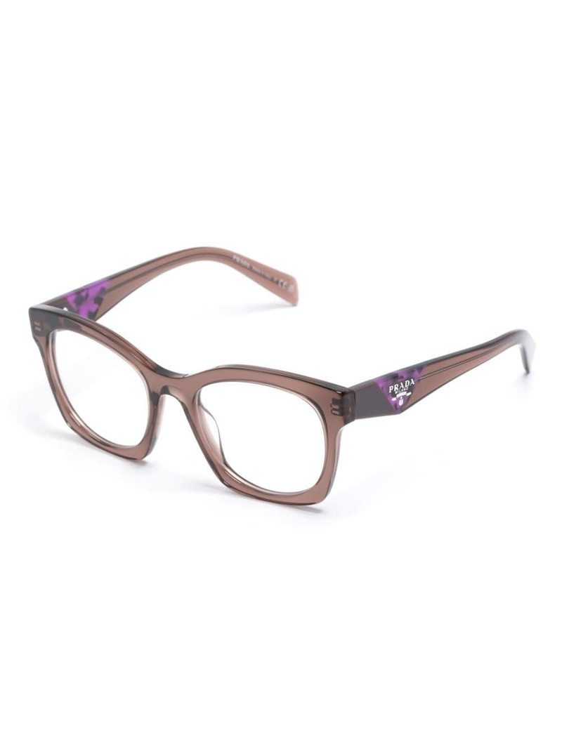 Prada transparent-frame logo glasses outlook