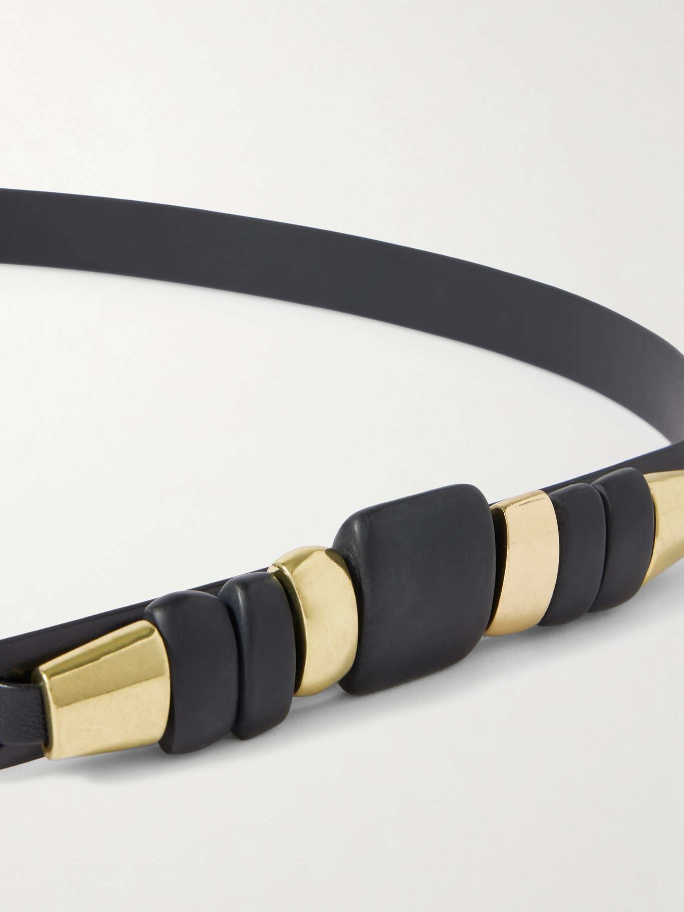 Raissa embellished leather belt Black - 3