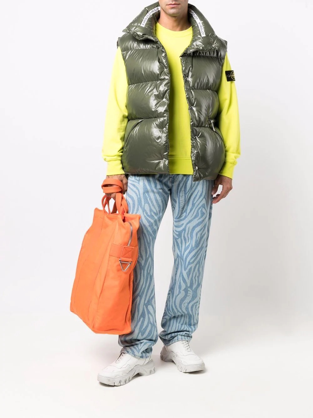 logo-trim puffer gilet - 2