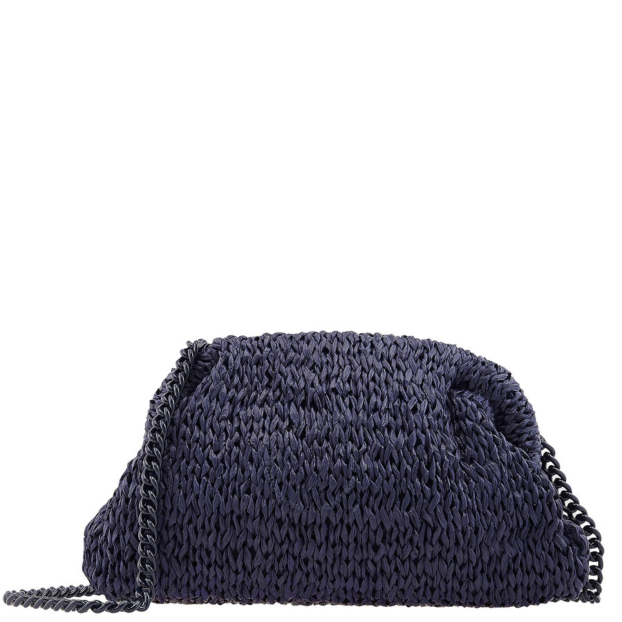 Maria La Rosa - Maria La Rosa Blue Game Raffia Clutch Bag - 1