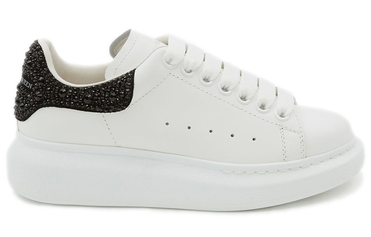 (WMNS) Alexander McQueen Oversized Sneaker 'White Jet Black Crystal' 666407WIA4Z9581 - 2