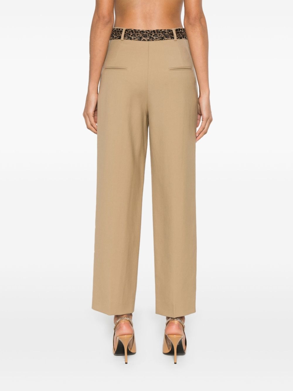 silk belt pleated trousers - 4