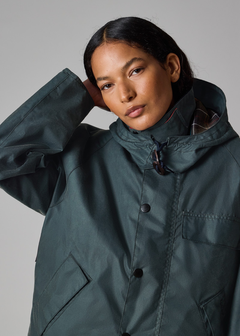 Paul Smith loves Barbour - Dark Slate Waxed Hood 9
