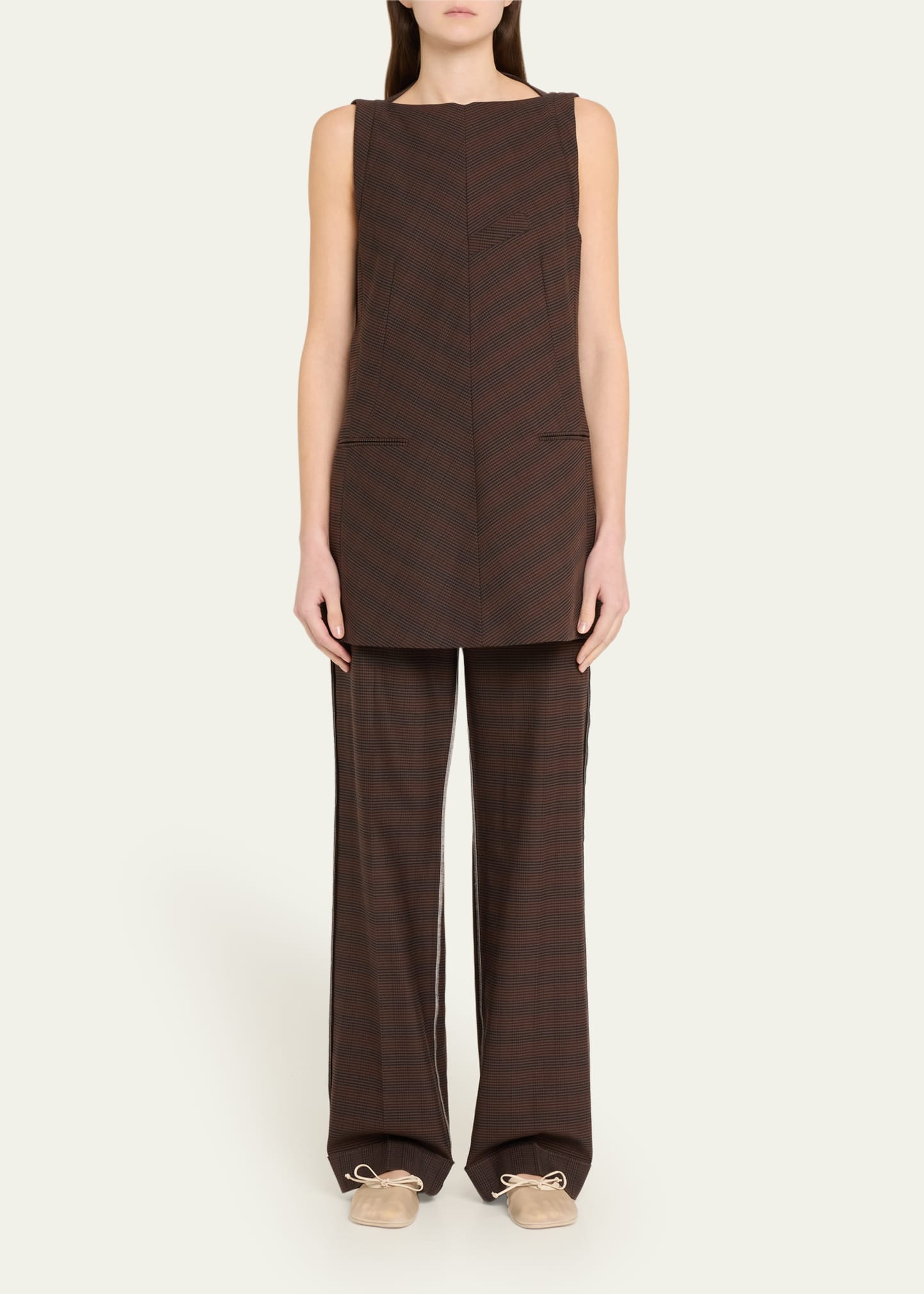 Structured Plaid Shift Dress - 2