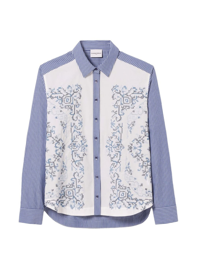 striped embroidered shirt 1