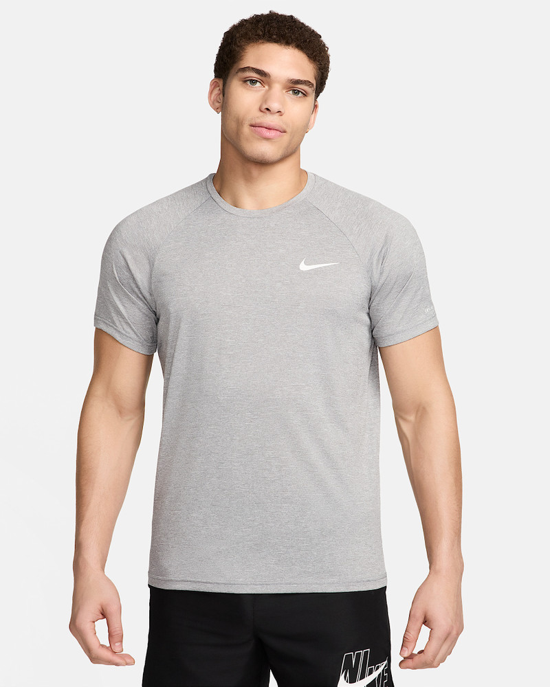 Nike Men's Heathered Short-Sleeve Hydroguard Swim Shirt 1