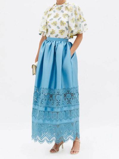 Erdem Jennifer guipure lace-trimmed midi skirt outlook