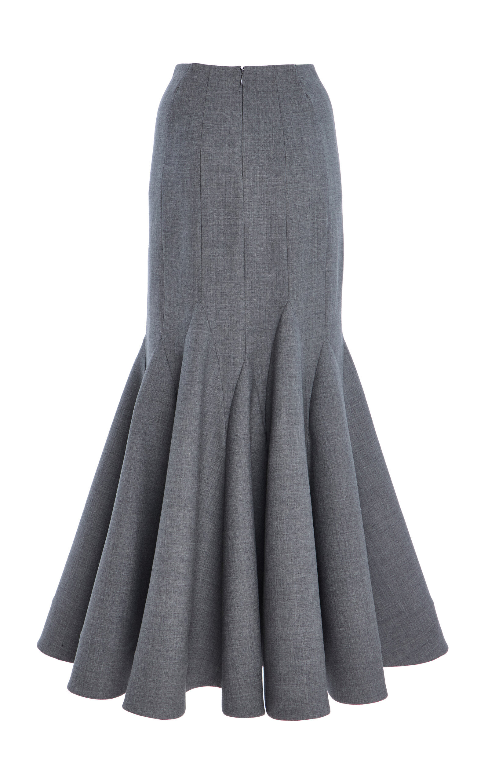 Pleated Wool-Blend Midi Skirt grey - 6