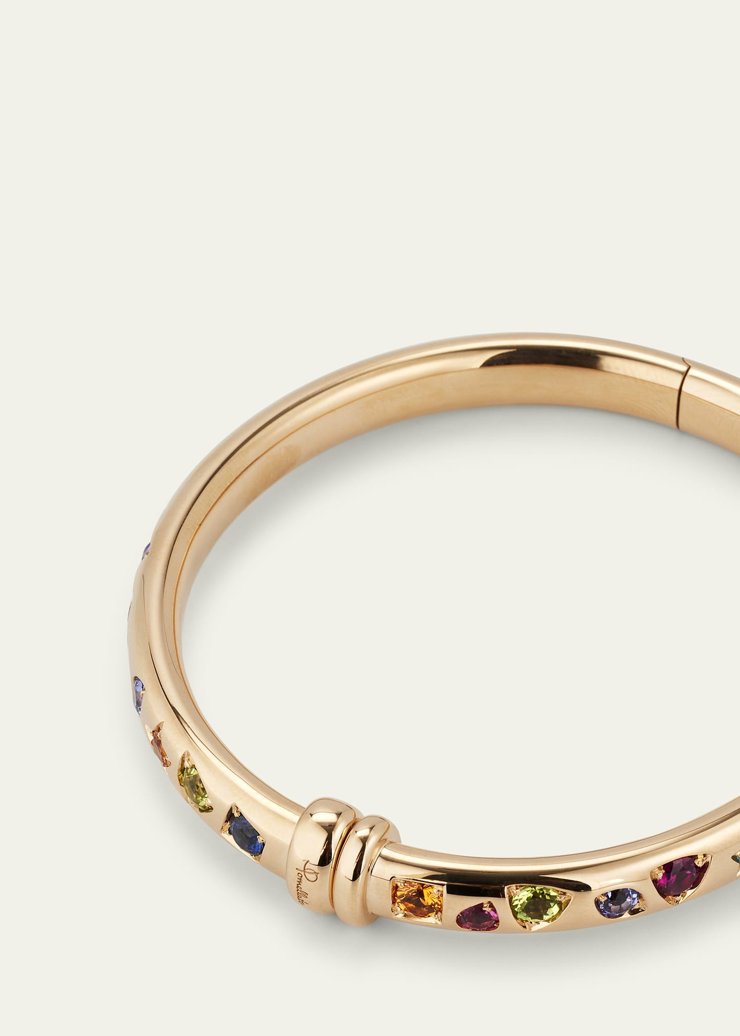 18K Rose Gold Iconica Bangle Bracelet with Various Stones - 4