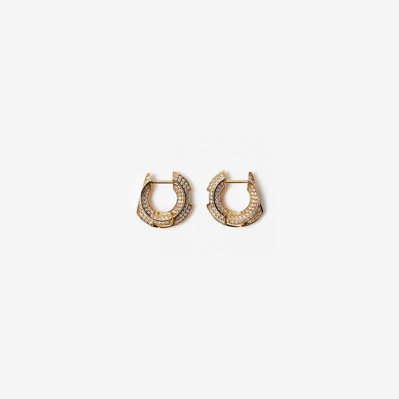 Gold-plated Pavé Hollow Earrings 1