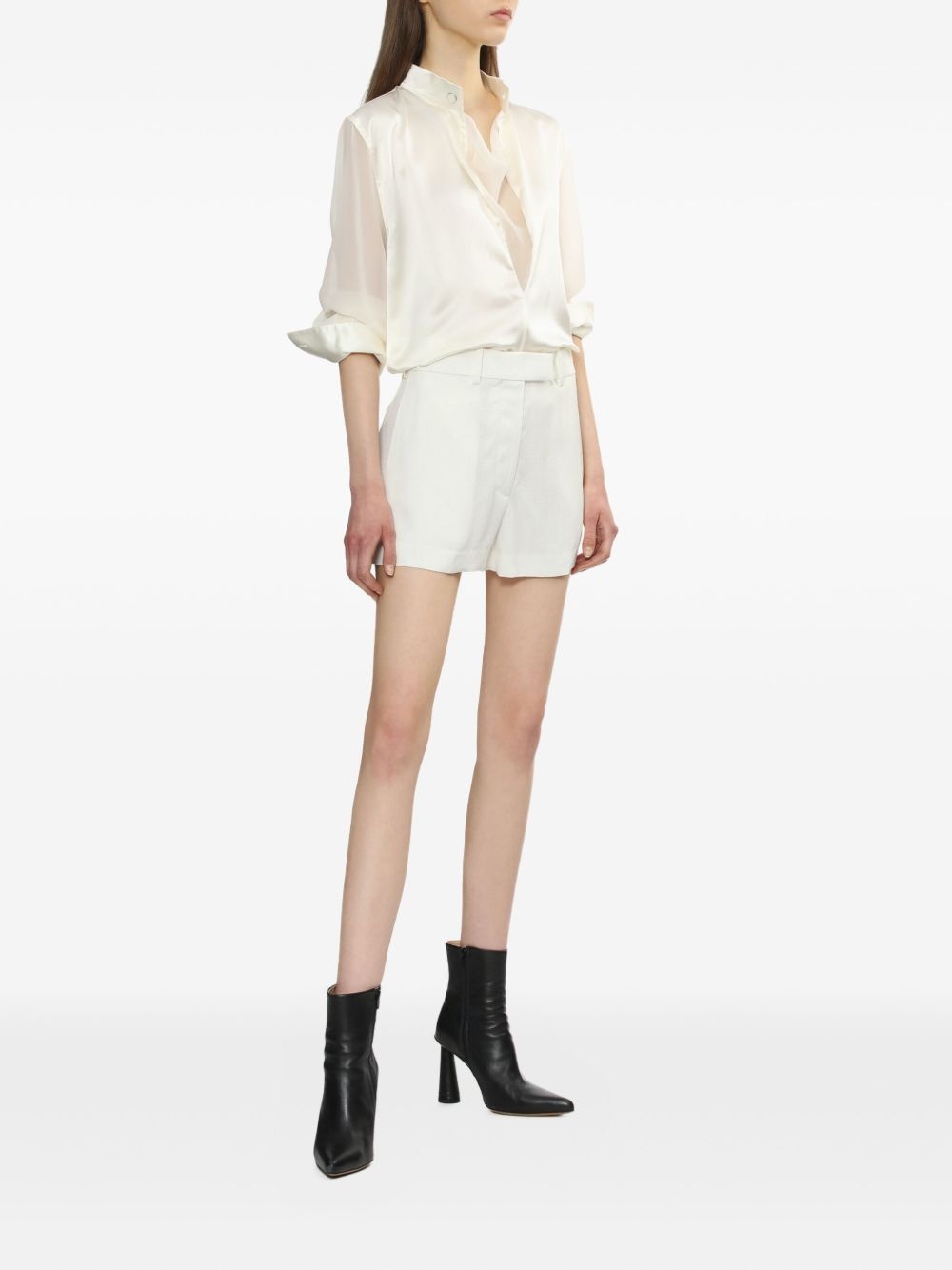 silk-panelled blouse - 2