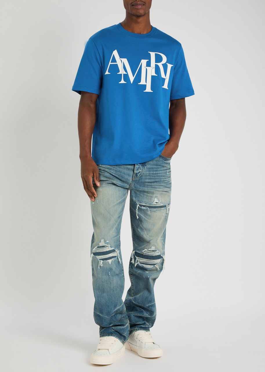 Amiri Staggered Logo Cotton T-shirt - 4