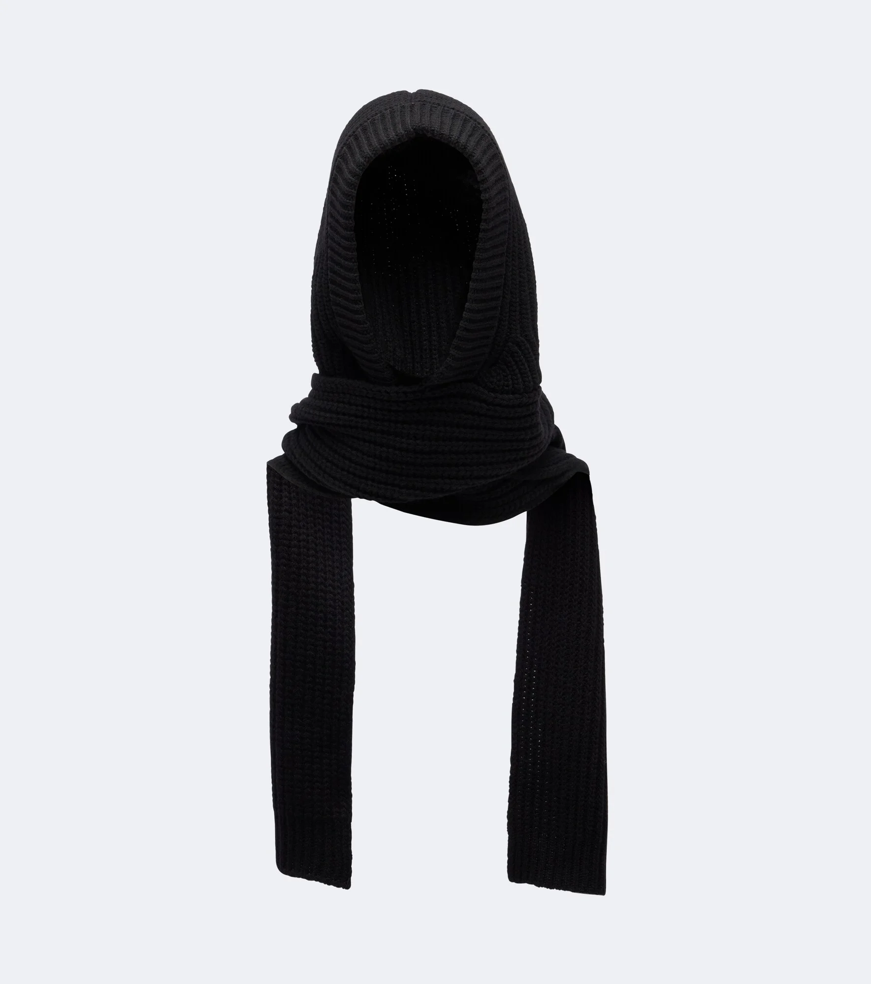 Ribbed-knit wool and cashmere hood - 1