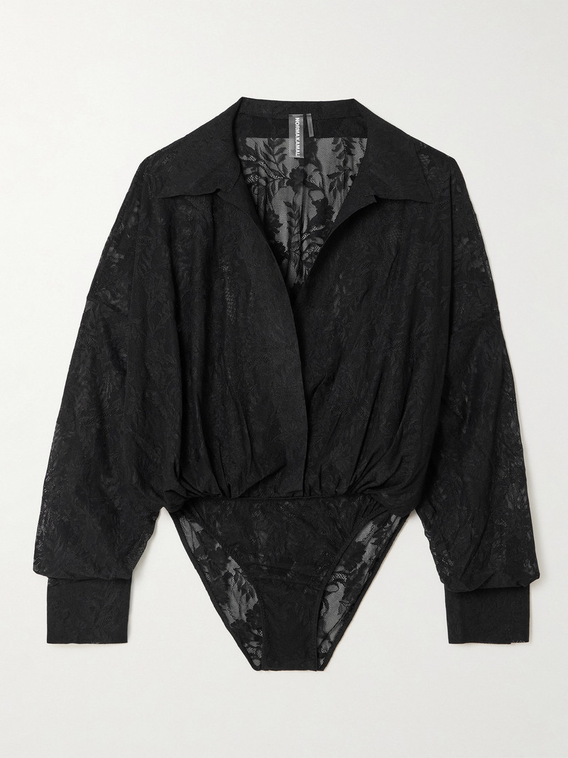 Embroidered Stretch-lace Bodysuit 1