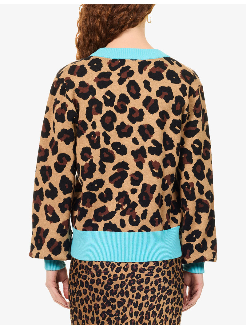 Hannah Leopard-Pattern Knit Cardigan 4