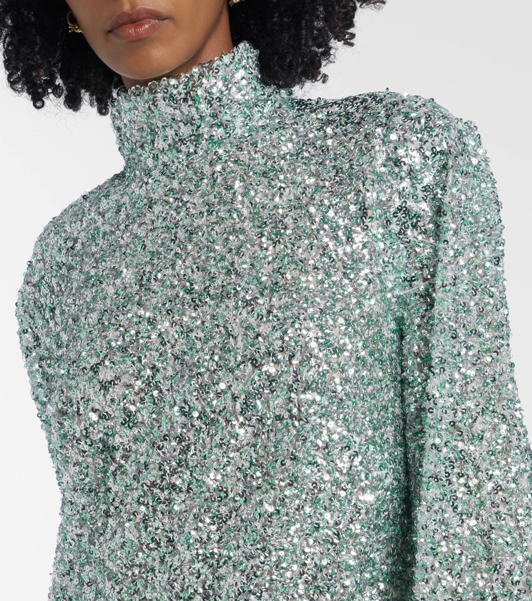 Gina sequined feather-trimmed minidress - 4