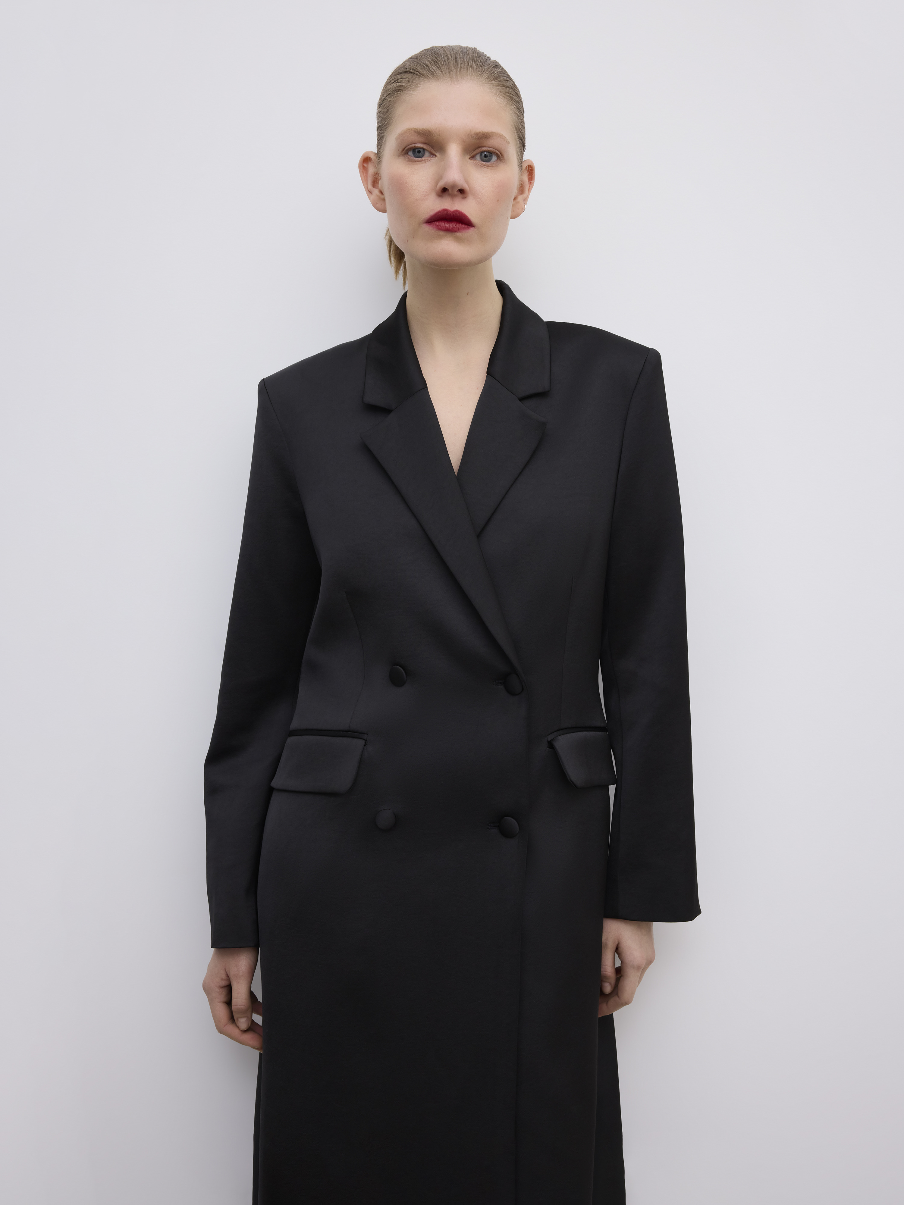 DB Long Satin Blazer - 2