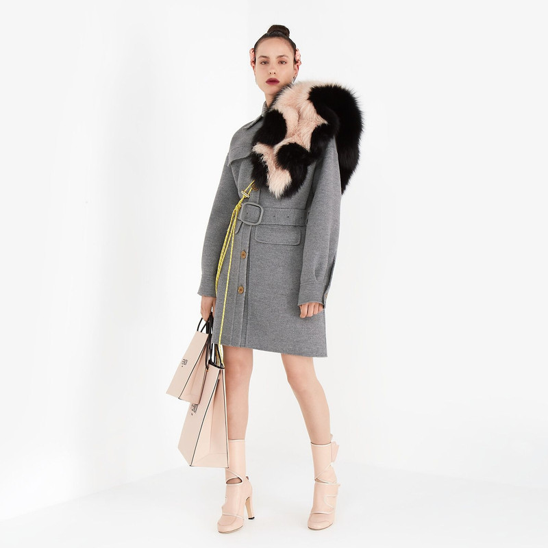 Gray wool trench coat 6
