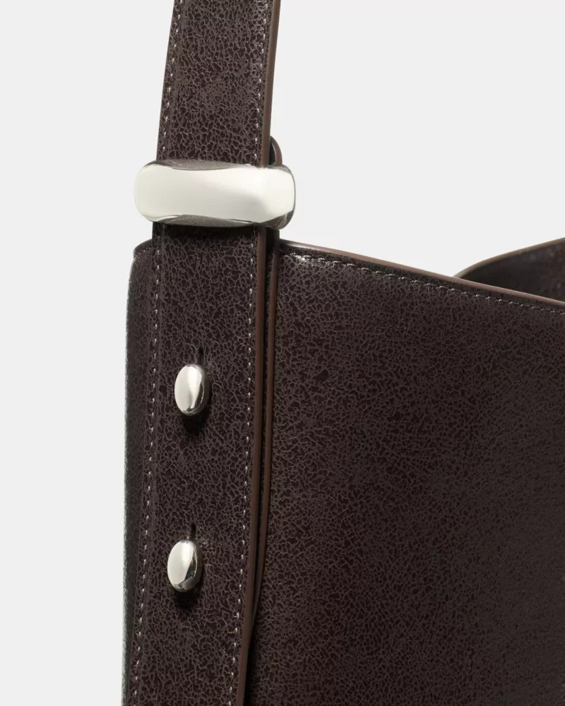 Halo Glazed Leather Bucket Bag 7