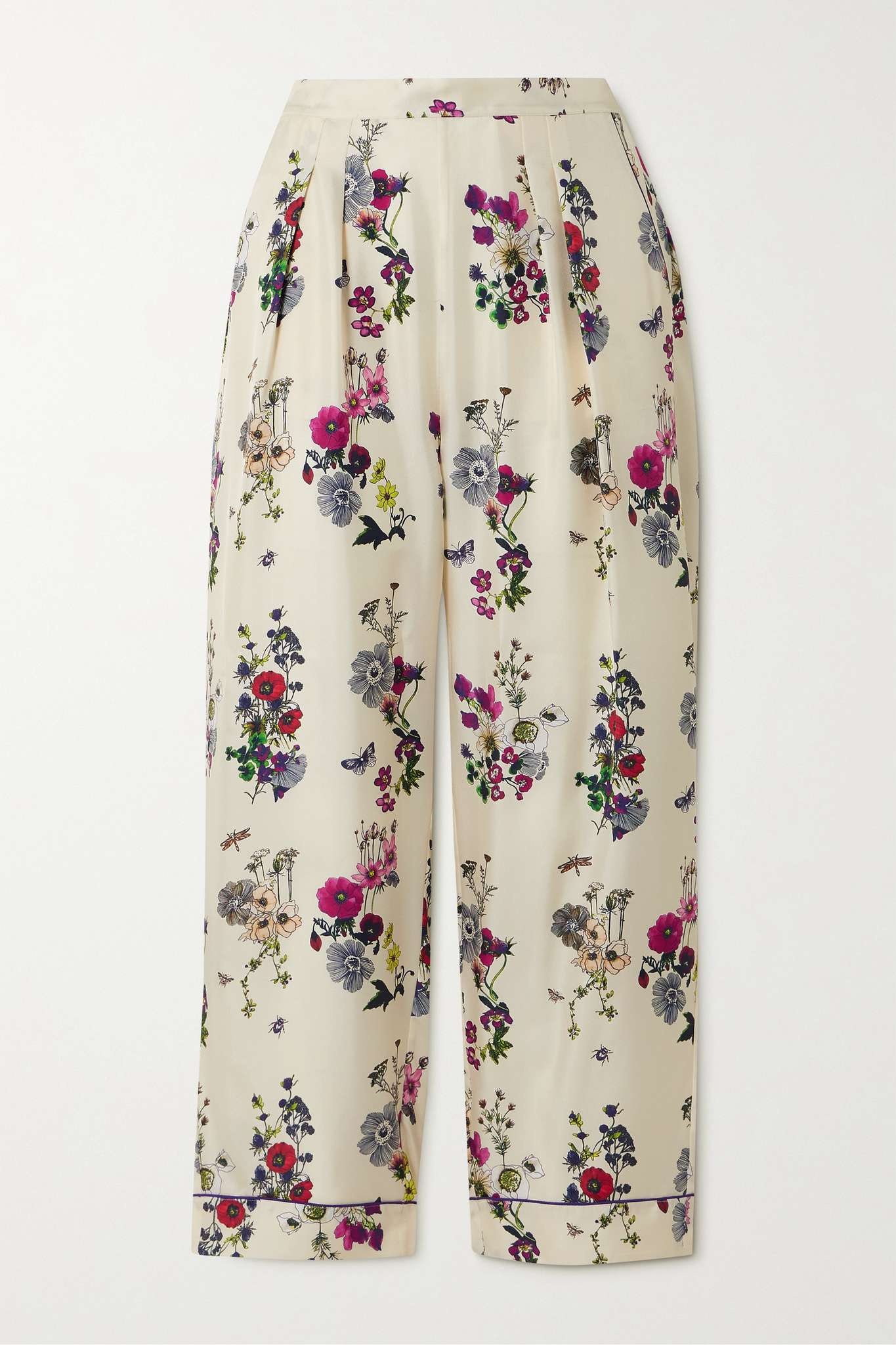 Herbier Camomille floral-print silk-twill pyjama pants - 1