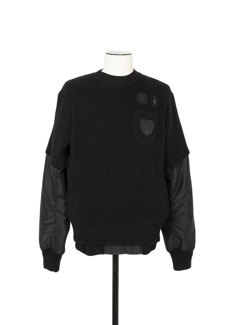 sacai Gonz Multi Patch Nylon Twill x Knit Sweater - 1