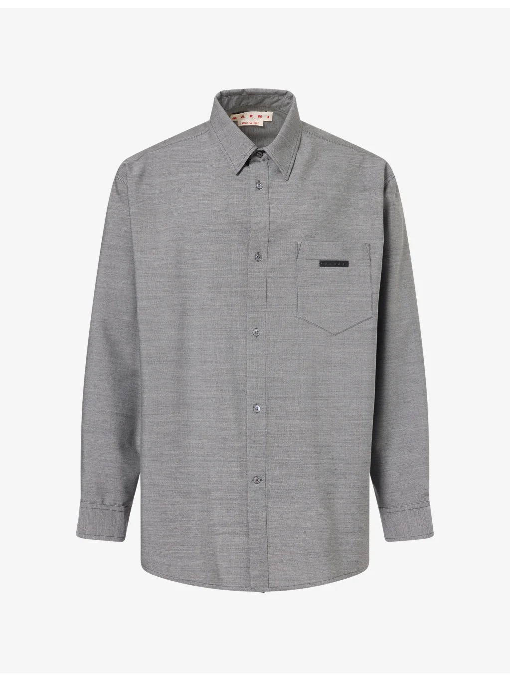 Oversized Long-Sleeve Wool Shirt - 1