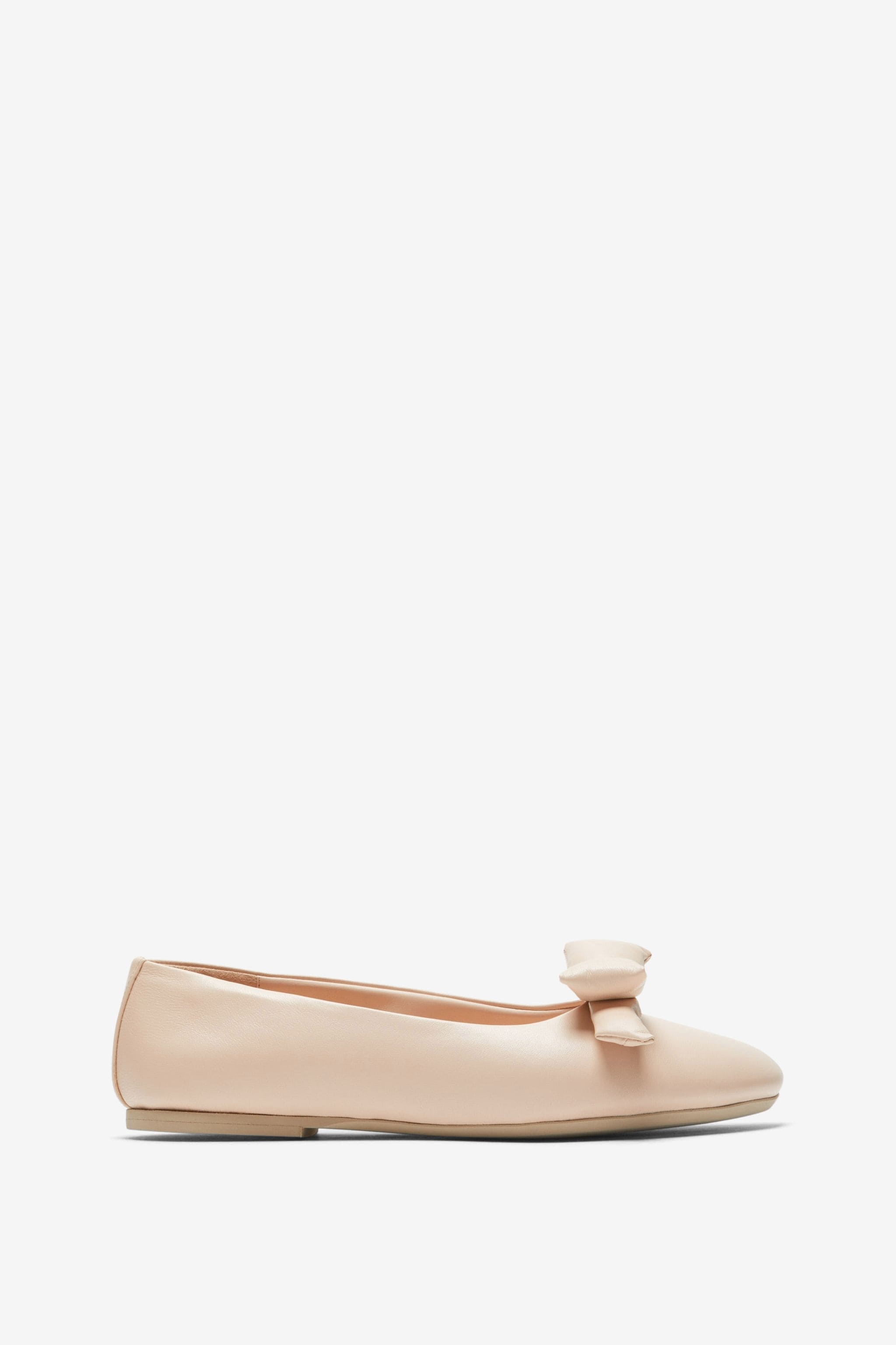 BOW-EMBELLISHED LEATHER BALLET PUMPS - 1