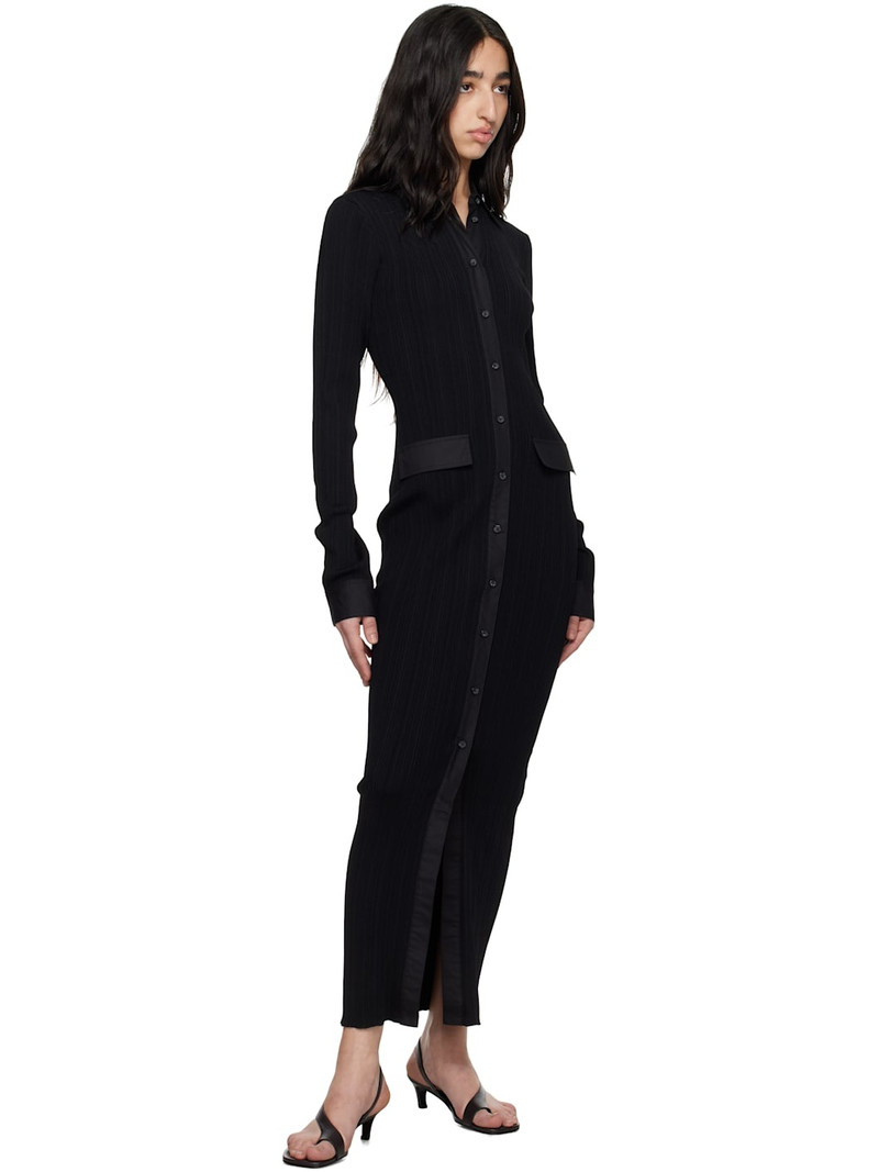 TOTEME Black Leather Thong Heeled Sandals outlook