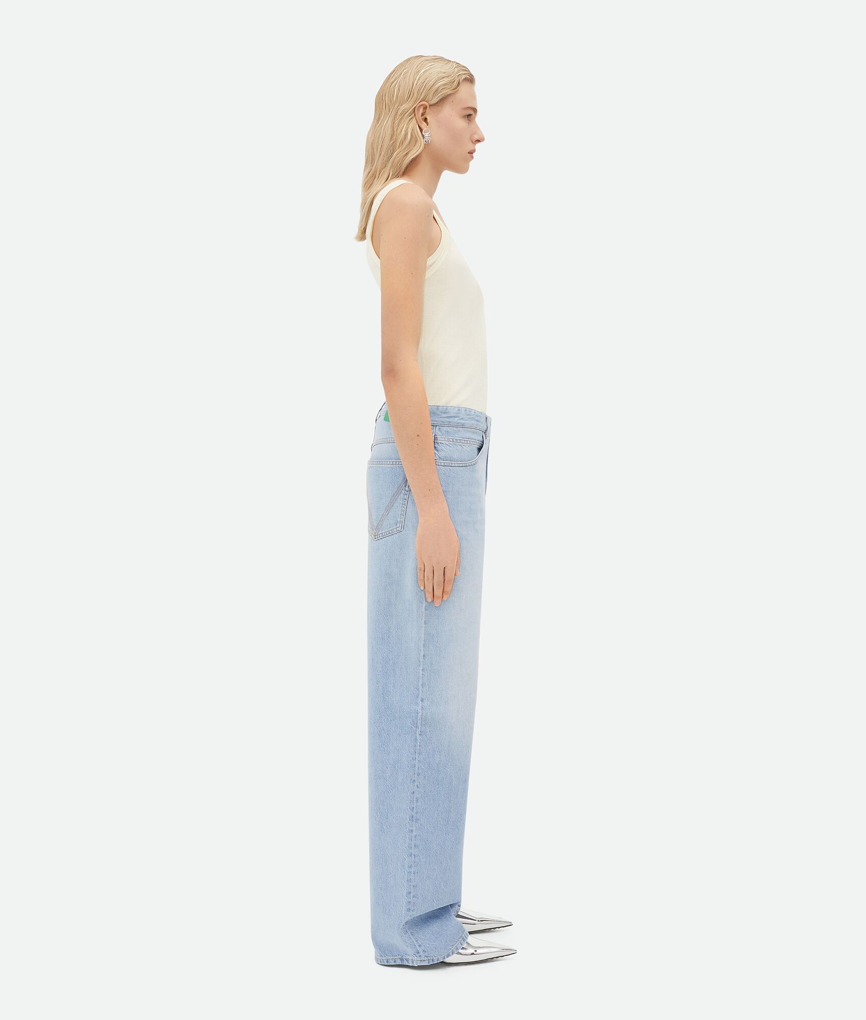 Wide Leg Light-Bleached Denim - 2