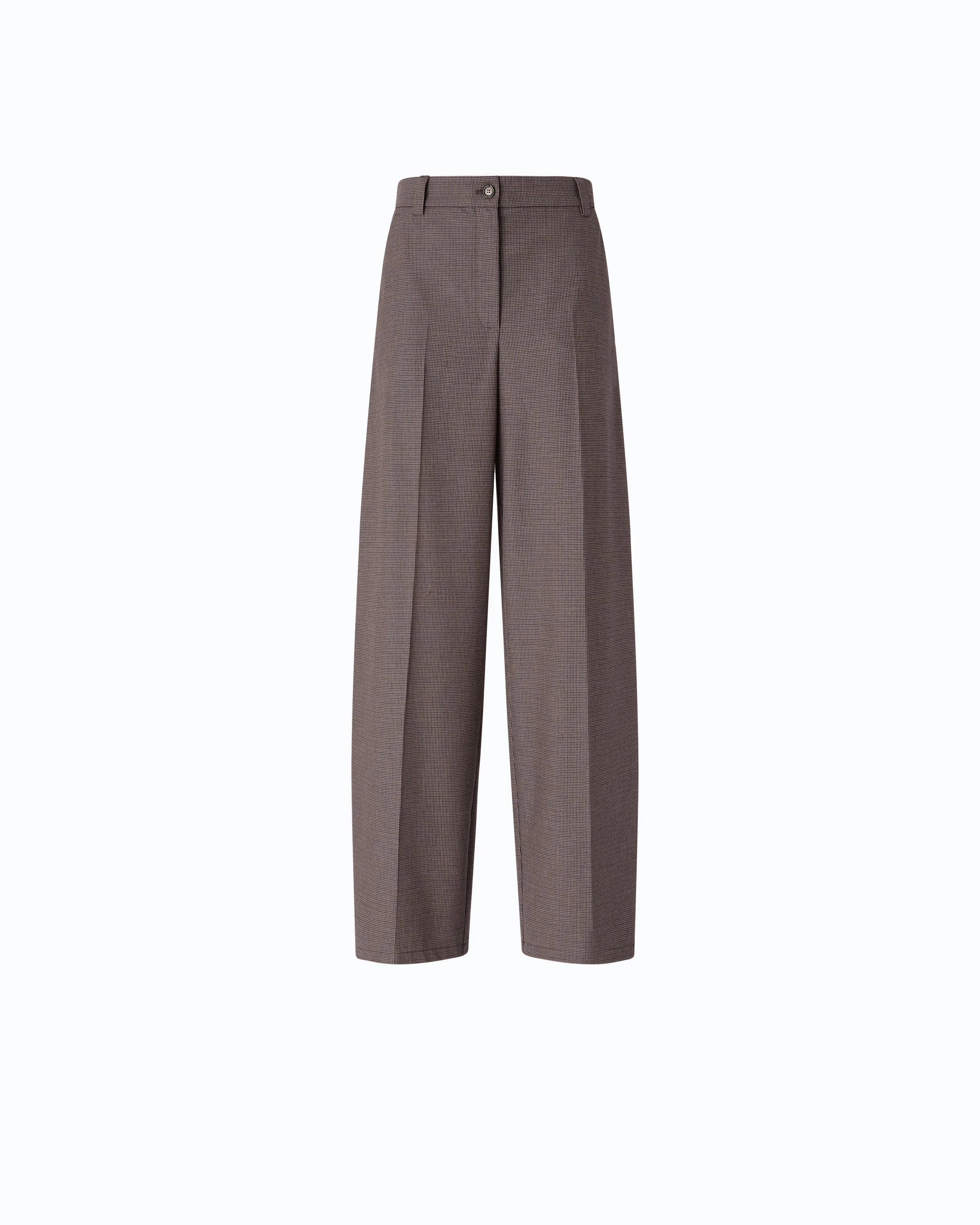 BARREL-FIT TROUSERS WITH MICRO HOUNDSTOOTH MOTIF - 1