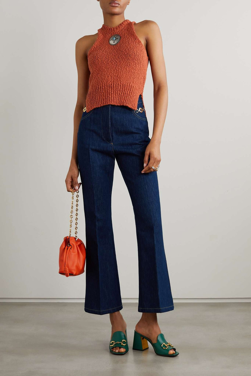 PATOU Cropped high-rise straight-leg jeans outlook