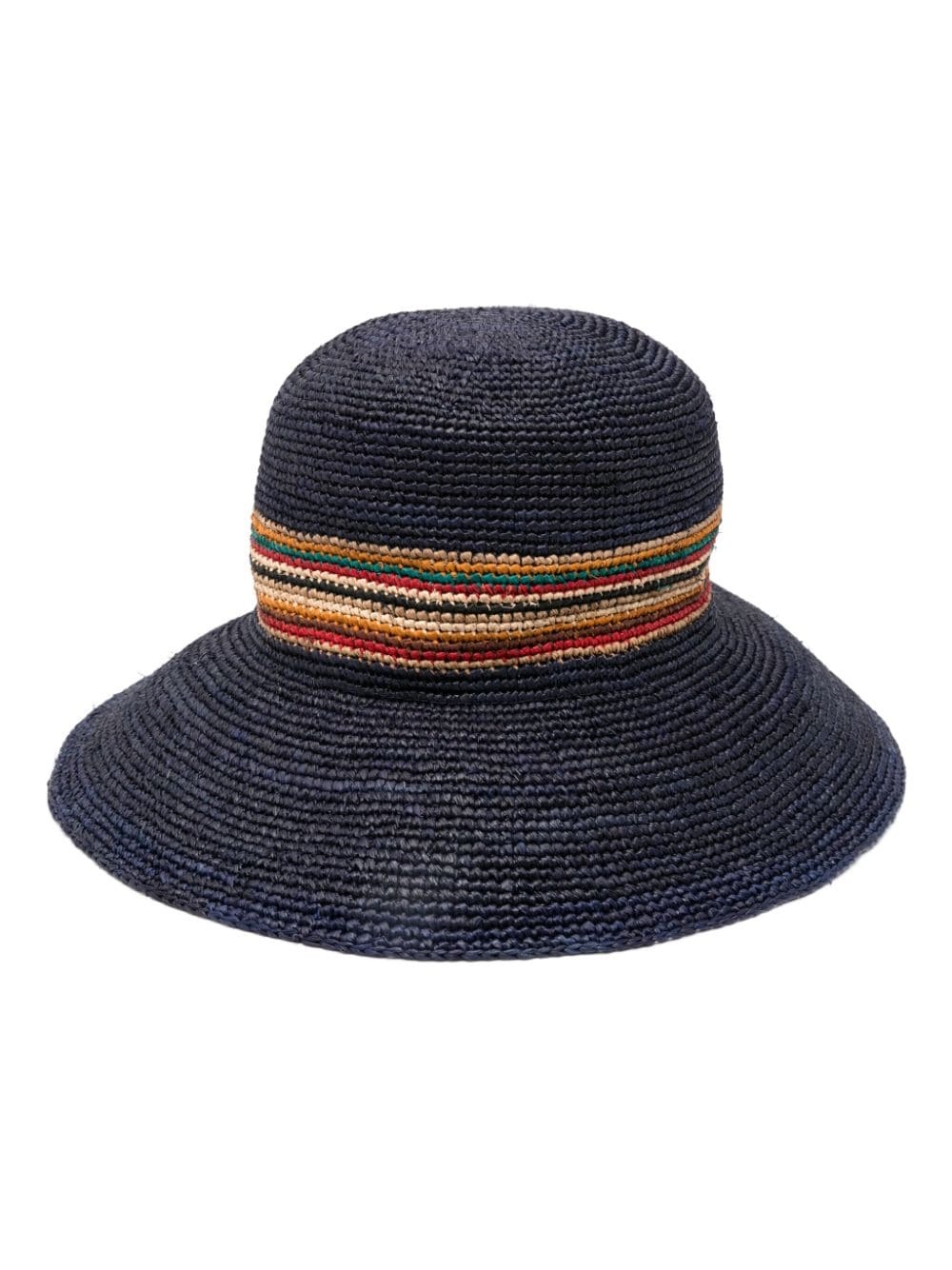 Ribbon-detail straw fedora hat - 1