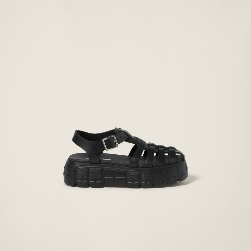 Miu Miu EVA platform cage sandals outlook
