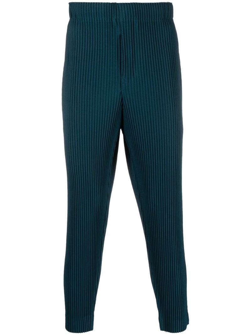 plissé-detail cropped trousers - 1