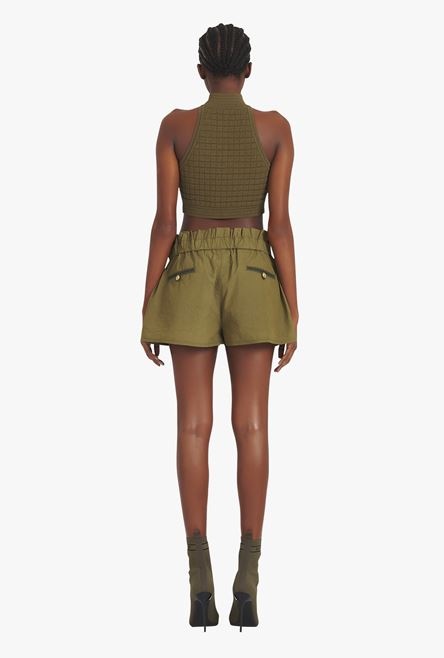 Khaki nylon shorts - 3