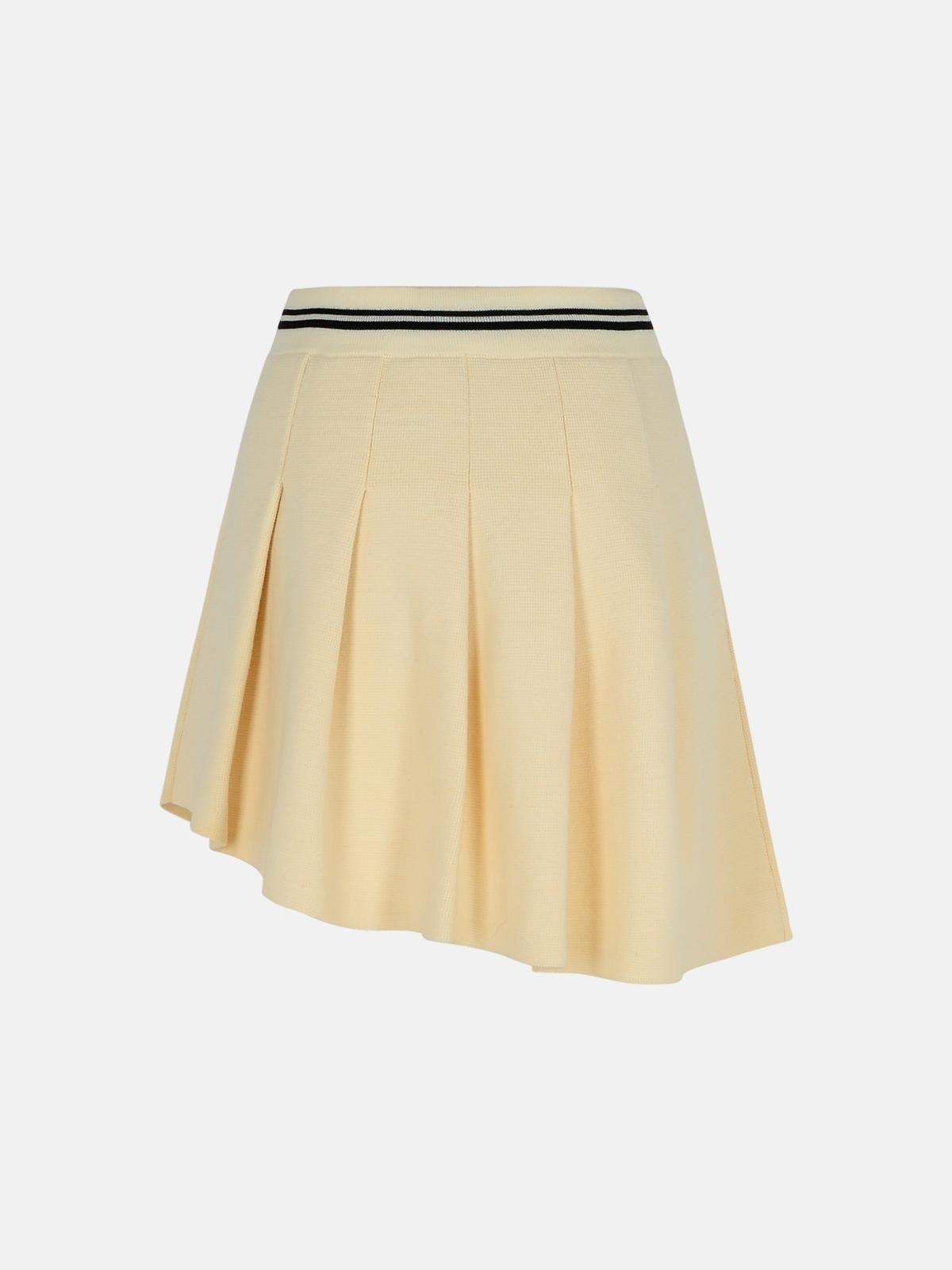 IVORY WOOL BLEND SKIRT - 3