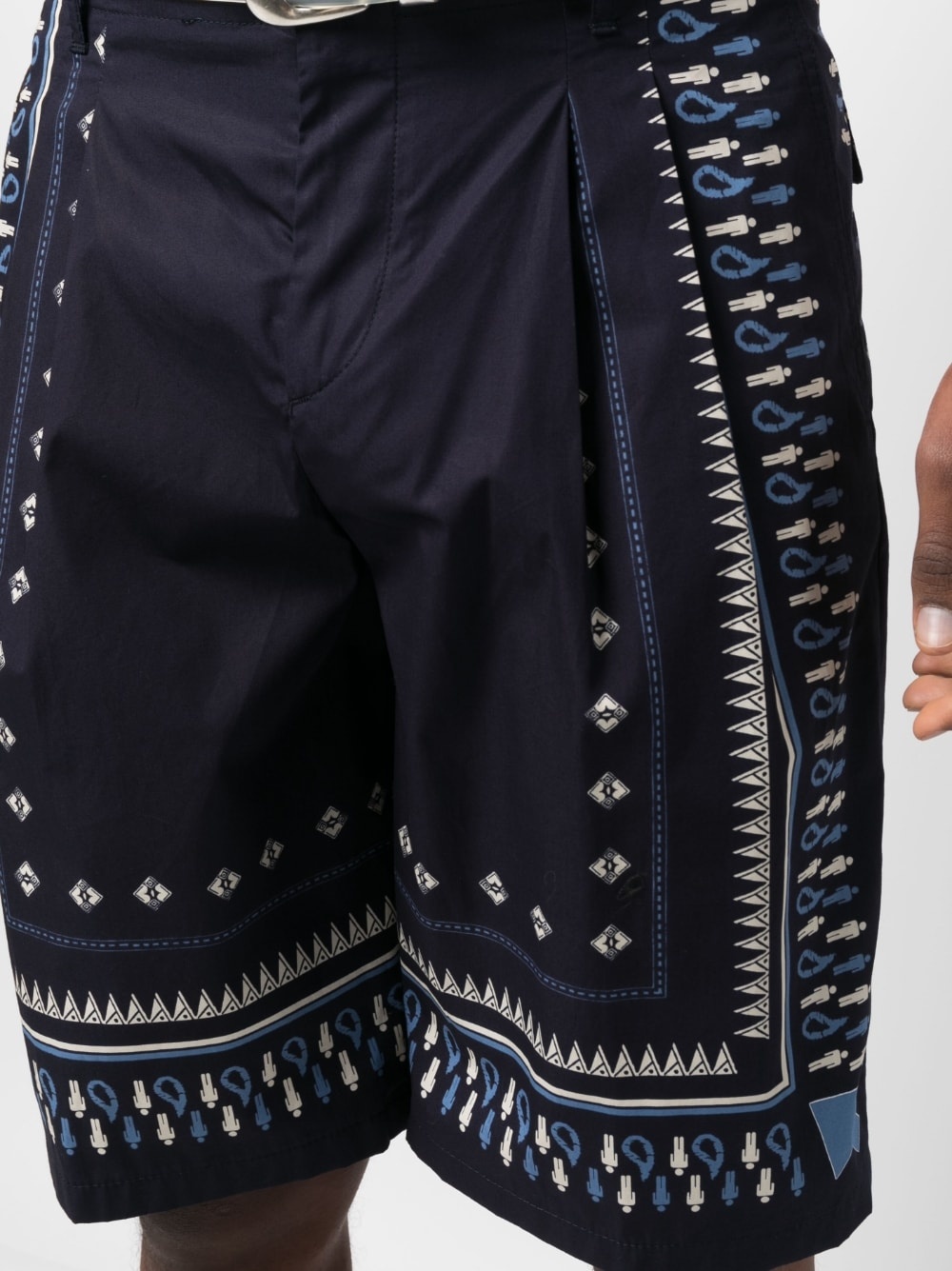 geometric-print tailored shorts - 5