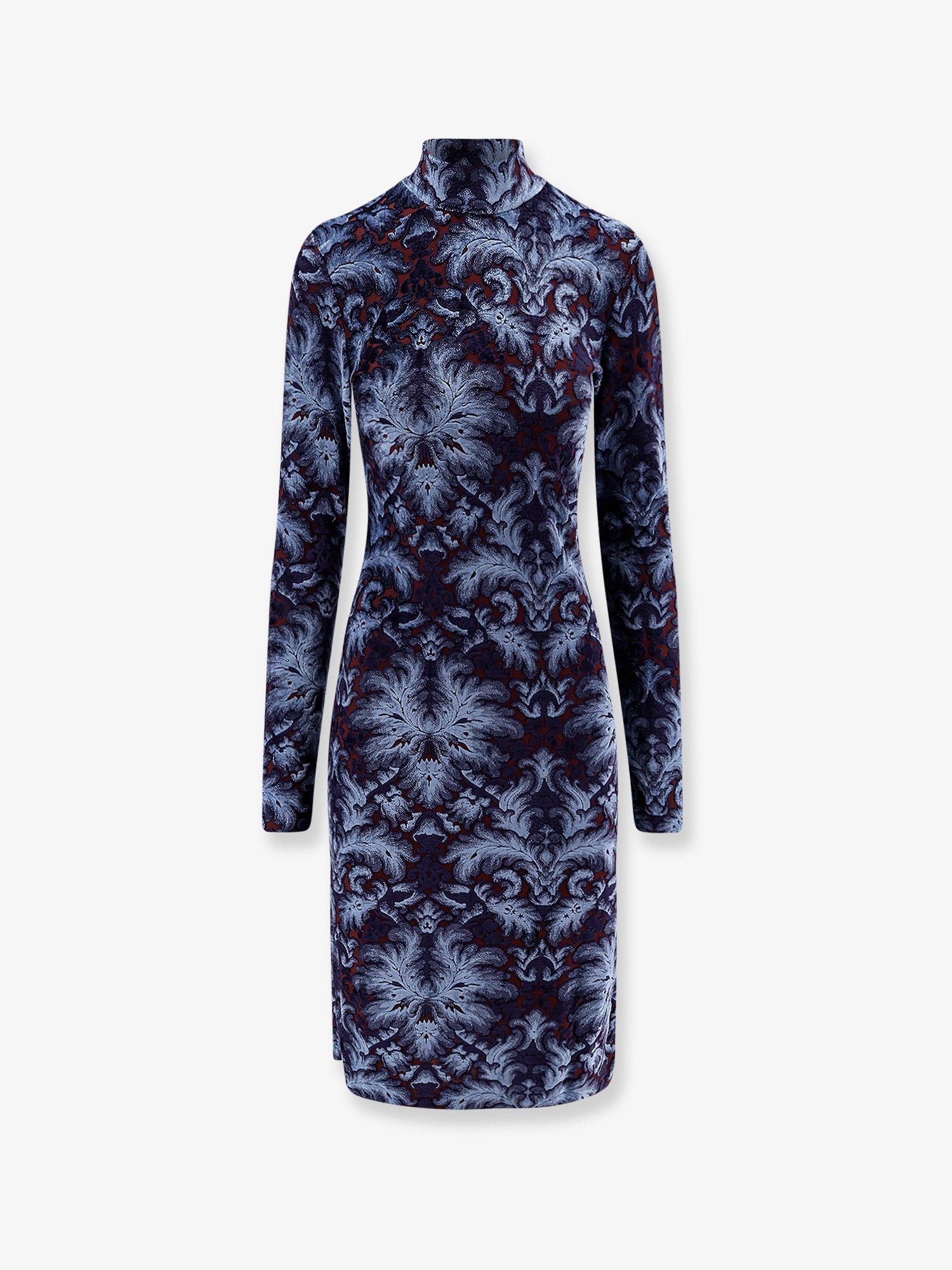 Jacquard Velvet Short Dress - 1