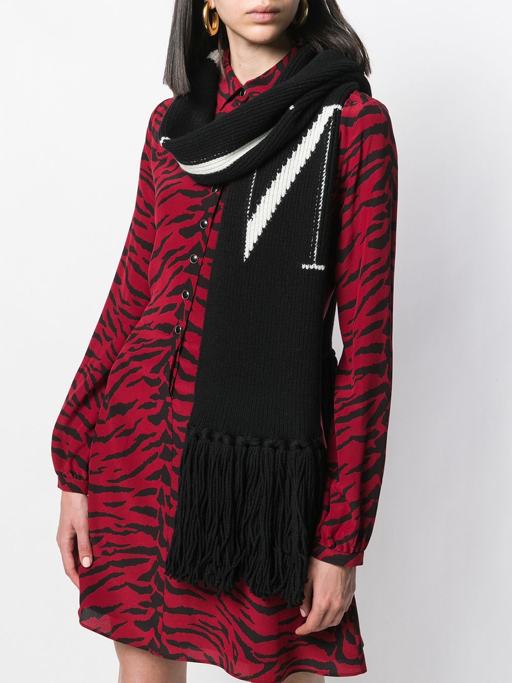 VLTN fringed scarf - 2