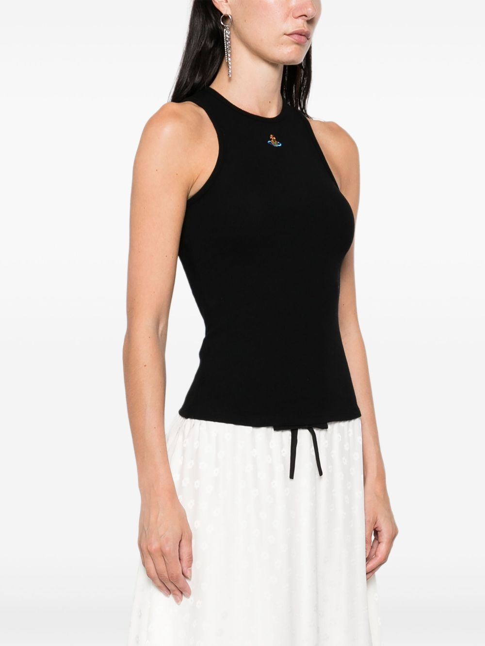 90s orb-embellished ribbed tank top - 3